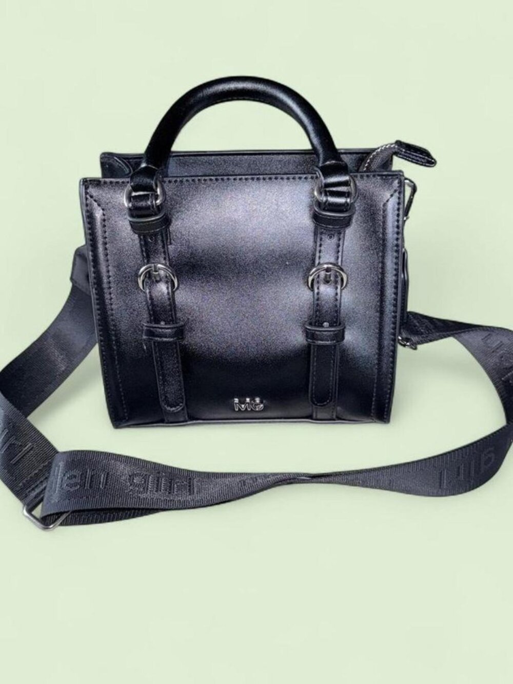 Madden Girl Mini Satchel Black Crossbody Bag Purse